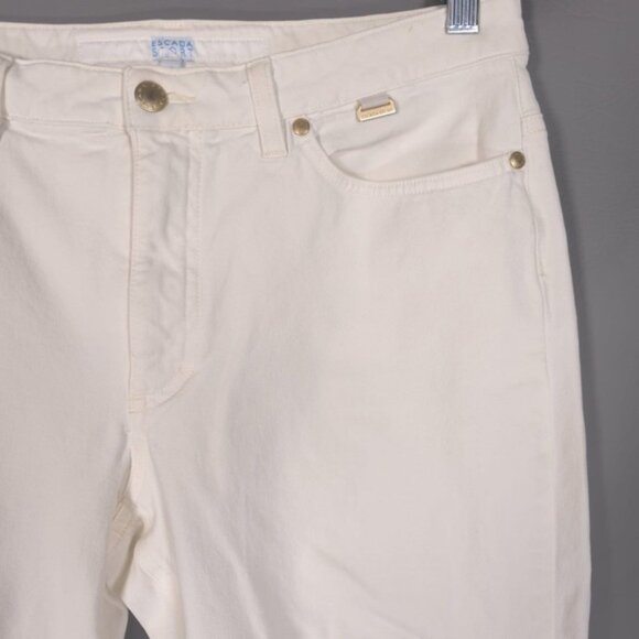 ESCADA SPORT Women ITALY🇮🇹MADE KATE Jeans BootCut Flare White Mid Rise Size 40 - Picture 8 of 15